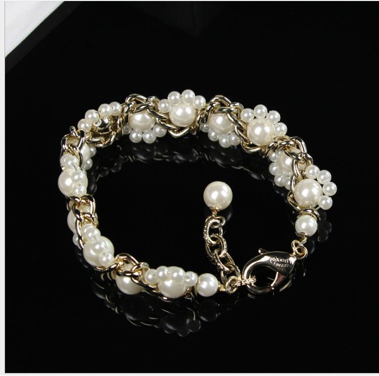 Korean Pearl Bracelet Fashion size pearl woven bracelet Jewelry