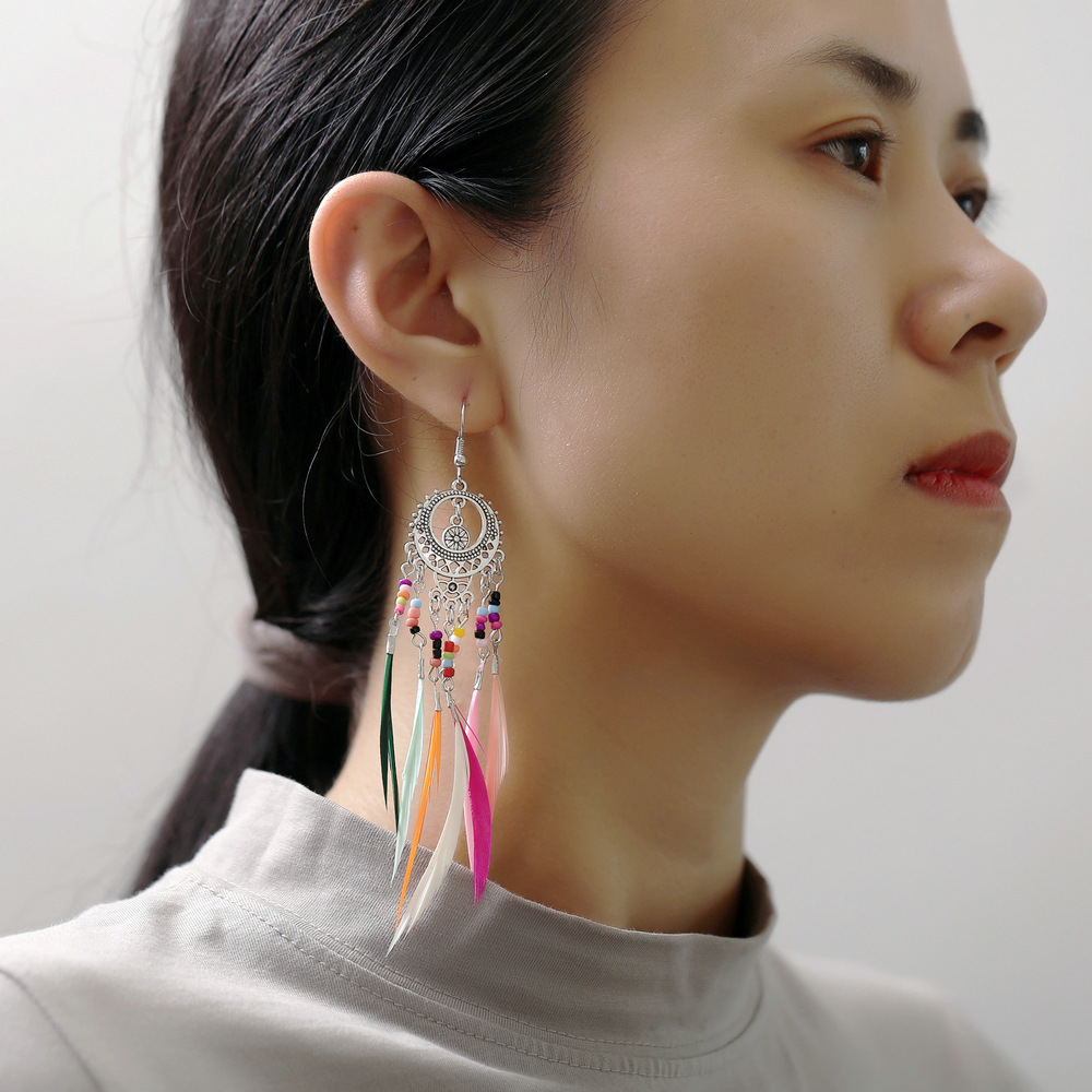 Originality Hollow Out Carving Colorful Measly Feather Earrings Nation Romantic Soviet Earrings
Originality Hollow Out Carving Colorful Measly Feather Earrings Nation Romantic Soviet Earrings