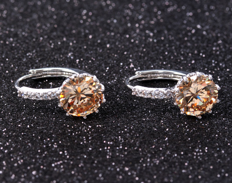 2020 Ear Stud Earrings For Women 11 Colors Round With Cubic Zircon Charm Flower Stud Earrings Women Jewelry Gift diamond earings