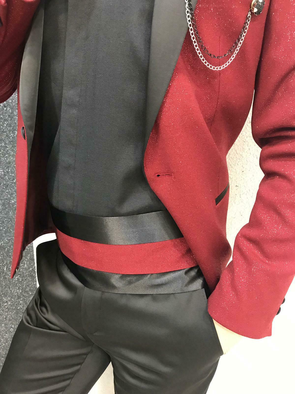 Bury Bg Mens Suits with Black Shawl Lapel Jacket Wedding Tuxedo Coat Slim Fit Prom Dress Regular Custom Made