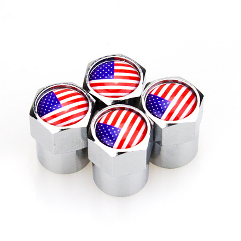 Aluminum Metal Car Tire Valve Tyre Cap Wheels Air Stems Dust Cover Logo DE US IT Flag for Mercedes VW BMW Ford Peugeot