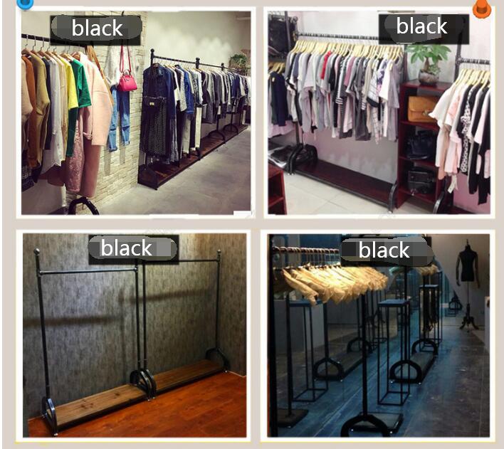 Gold clothing store iron clothing rack Commercial Furniture men's and women's wedding dress floor hanger metal double layer adjustable hange