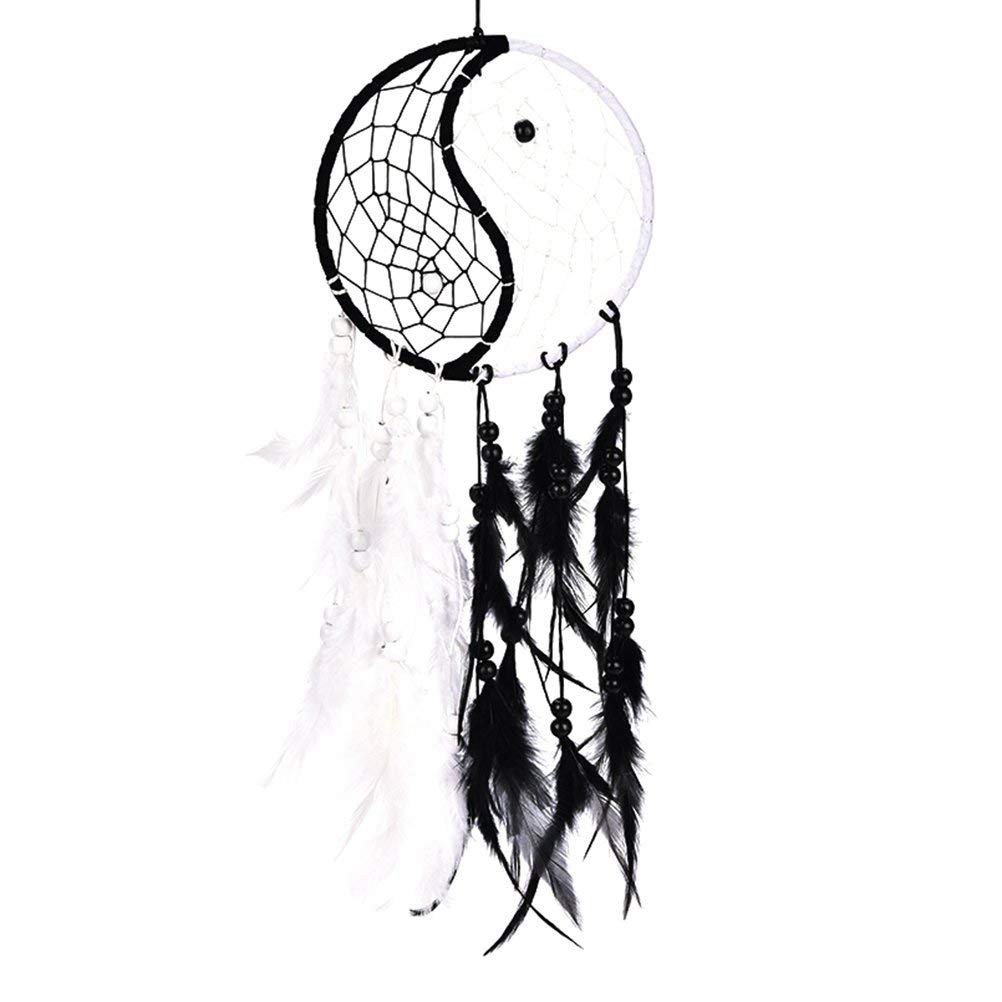 Decorative Objects & Figurines Handmade Yin Yang Dream Catcher Circular Net With Feathers Beads For Wall Car Hanging Decoration Ornament Cra
Decorative Objects & Figurines Handmade Yin Yang Dream Catcher Circular Net With Feathers Beads For Wall Car Hanging Decoration Ornament Cra