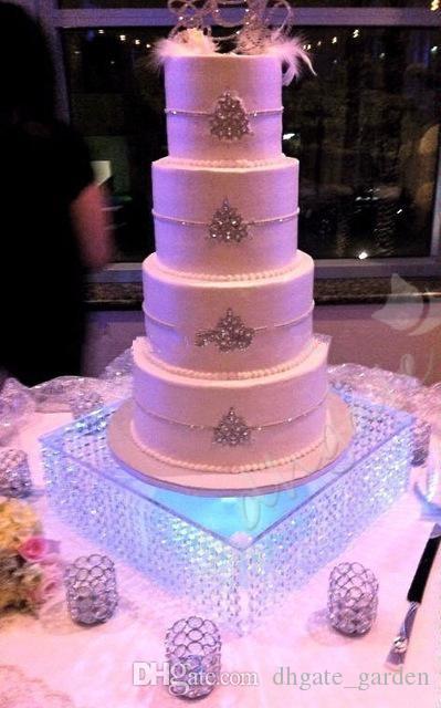 

wedding centerpiece including the LED ,Table Centerpiece/wedding glass crystal cake stand/16" diameter 8"tall/40cmx20cm tall-01