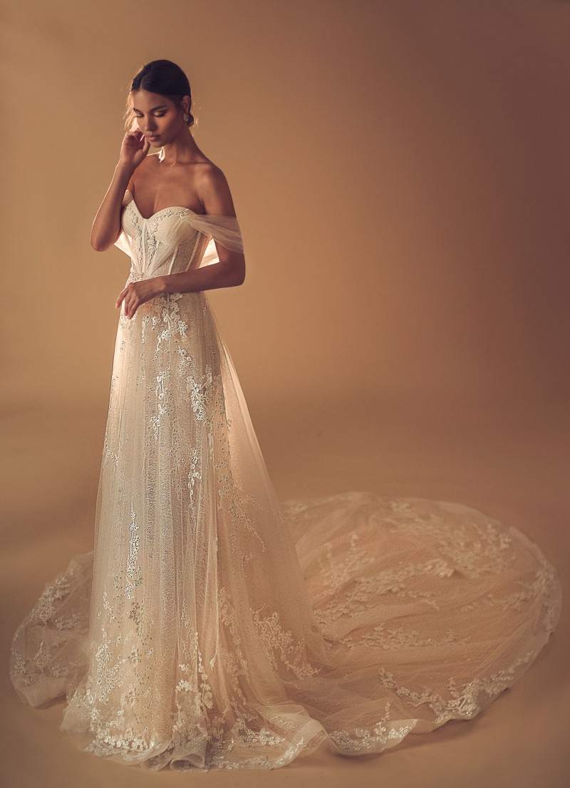 Elihav Sasson 2019 Wedding Dresses Off The Shoulder Beads Boho Bohemian Lace Appliqued Wedding Dress Bridal Gown robe de mariée