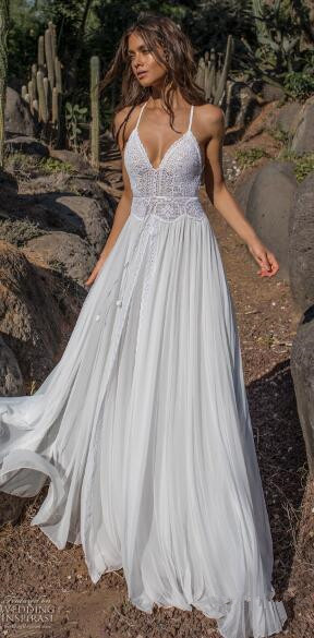 sexy asaf dadush a line wedding dresses spaghetti lace wedding gowns backless robe de marie simple bridal dress