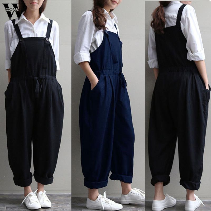 Womail bodysuit Women Summer Casual plus size Oversized Dungaree Jumpsuits Bib Loose Long Trousers fashion 2020 M1, Bk 
Womail bodysuit Women Summer Casual plus size Oversized Dungaree Jumpsuits Bib Loose Long Trousers fashion 2020 M1, Bk