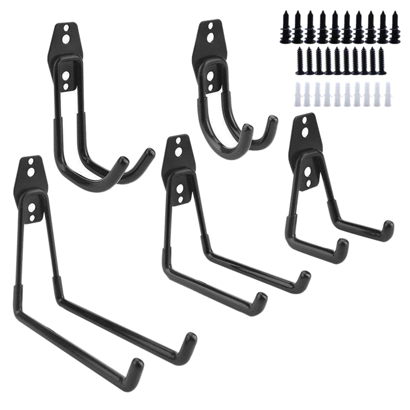 5 Pack Utility Hooks Wall Mount Tool Holder U-Hooks for Home Garage Storage Organizer Garden Tools Black
5 Pack Utility Hooks Wall Mount Tool Holder U-Hooks for Home Garage Storage Organizer Garden Tools Black
