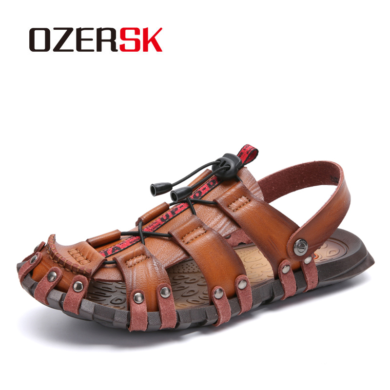 OZERSK Men Sandals Leather Hiking Outdoor Flat Sandals Summer Breathable Walking Trekking Comfortable Beach Shoes Size 38~47, Black
OZERSK Men Sandals Leather Hiking Outdoor Flat Sandals Summer Breathable Walking Trekking Comfortable Beach Shoes Size 38~47, Black