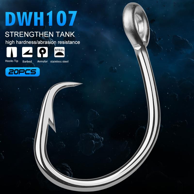 20pc PROBEROS Brand Saltwater Fishing Hook DWH107 Circle Hook 13/0#-16/0# Model stainless steel Fishhook Made in Taiwan
20pc PROBEROS Brand Saltwater Fishing Hook DWH107 Circle Hook 13/0#-16/0# Model stainless steel Fishhook Made in Taiwan