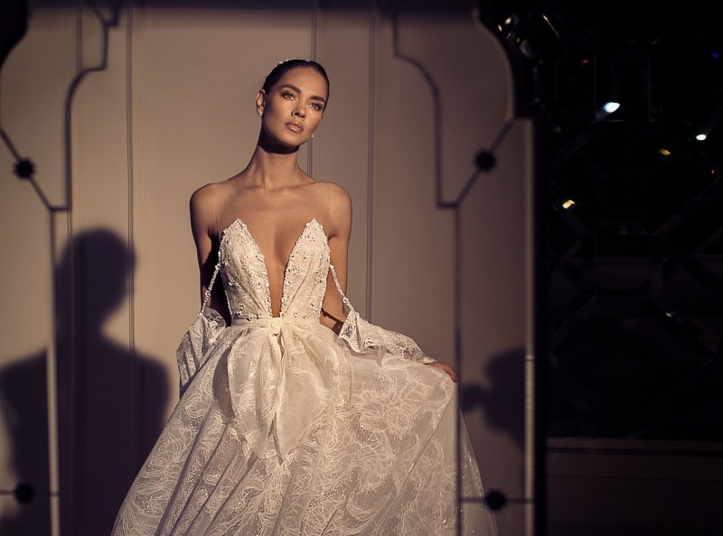 elihav sasson wedding dresses off shoulder lace beads backless chapel bridal gowns plus size beach wedding dress robe de marie