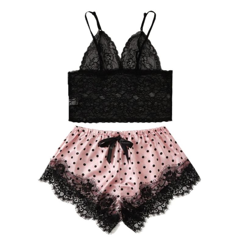 Summer Women Lace Sleeveless Nightwear Outfit Set V-Neck Tank tops +Short Pants Sleeping Wear Lingerie Pajamas 2PSC Set, Black
Summer Women Lace Sleeveless Nightwear Outfit Set V-Neck Tank tops +Short Pants Sleeping Wear Lingerie Pajamas 2PSC Set, Black