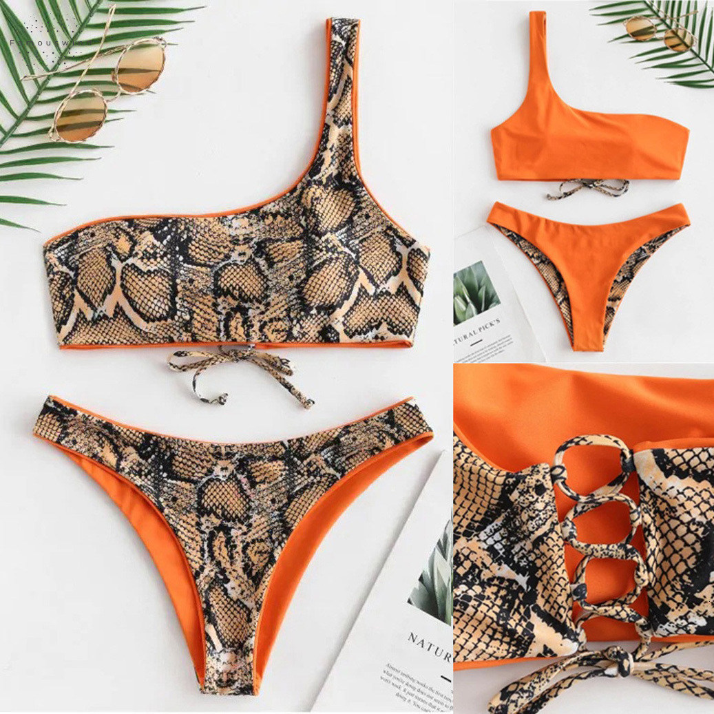 Swimwear Two Piece Print Sexy Swimsuit Bikini Swimsuit Beachwear Sexy One Shoulder Bikini 2 Pieces Swimsuit Female Womens, Brown
Swimwear Two Piece Print Sexy Swimsuit Bikini Swimsuit Beachwear Sexy One Shoulder Bikini 2 Pieces Swimsuit Female Womens, Brown