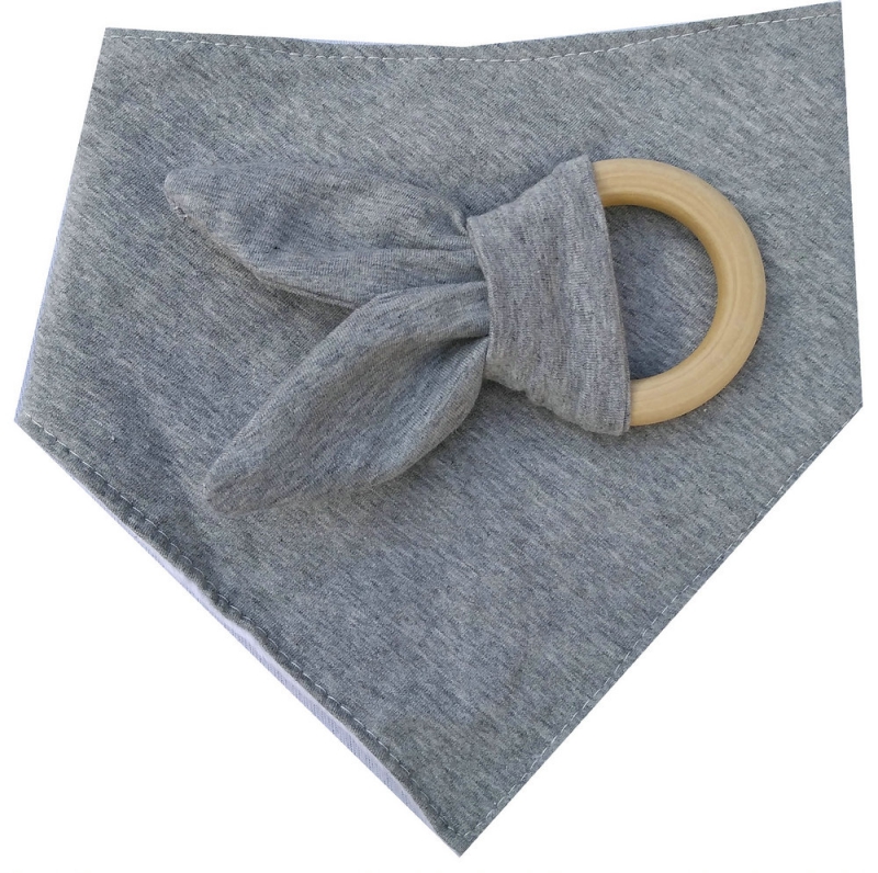 Baby Triangle Bib burp Cloths & Teethers set Cotton Bandana kerchief infant Saliva Bibs Pinafore Apron Wooden Chews Teeth Stick YE0026