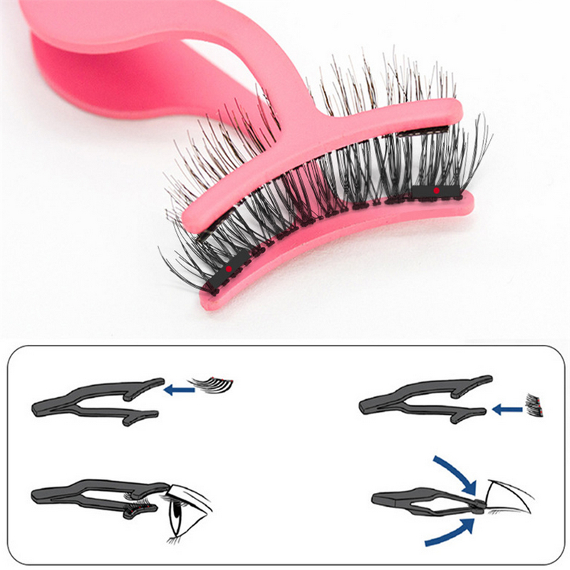 Magnetic eyelashes with 4 handmade magnets natural eyelashes reusable eyelash gift box false