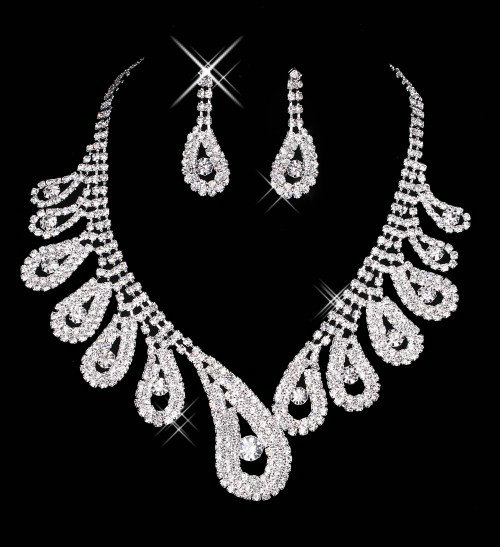 15042 Real Image In Stock Ivory Jewelry Sets With Earring Elegant Formal Prom Evening Party Wear Bridal Jewelry