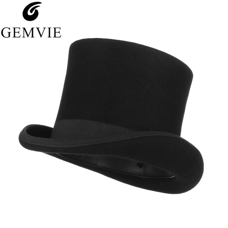 Gemvie 17cm Wool Fedoras Felt Cylinder Hat For Women Men Wedding Top Hat Mad Hatter Flat Top President Party Derby Magician Cap Y19052004, Blue;gray
Gemvie 17cm Wool Fedoras Felt Cylinder Hat For Women Men Wedding Top Hat Mad Hatter Flat Top President Party Derby Magician Cap Y19052004, Blue;gray