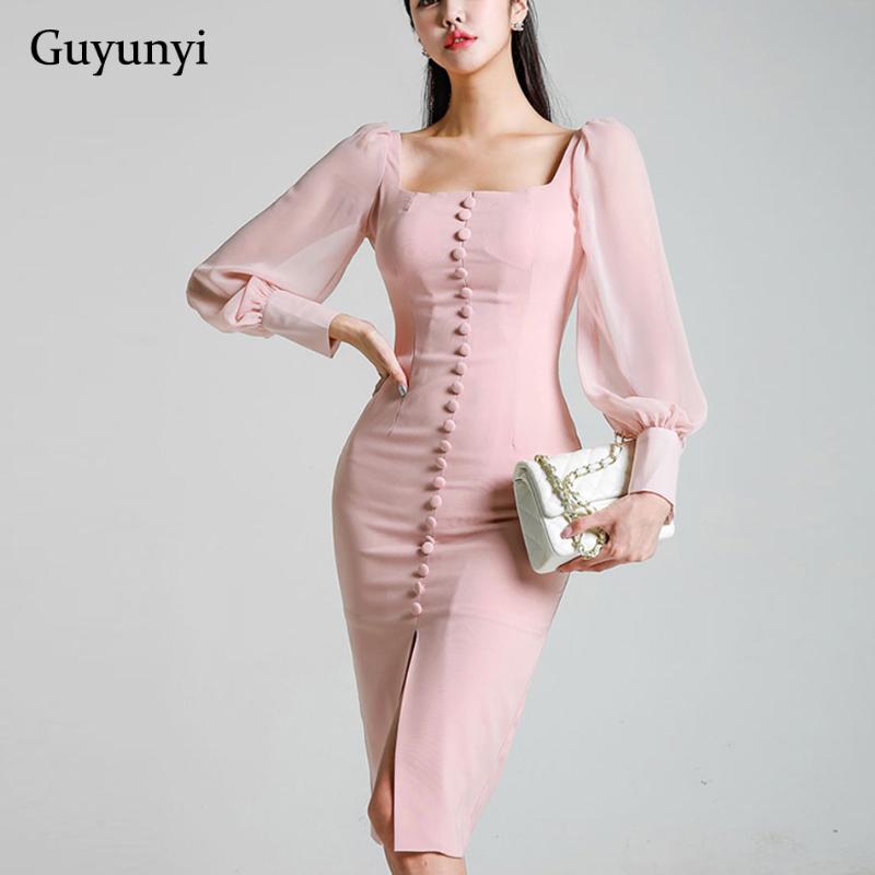 Temperament office dress square collar single-breasted chiffon stitching long-sleeved bag hip slim dress 2020 spring party, Cx1296
Temperament office dress square collar single-breasted chiffon stitching long-sleeved bag hip slim dress 2020 spring party, Cx1296