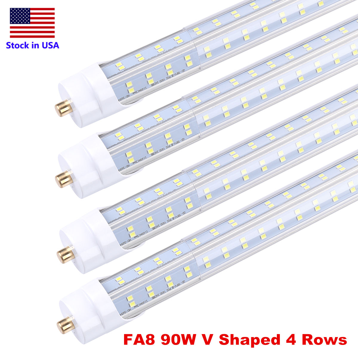 8' LED Bulbs 8ft Tube Lamp Single Pin FA8 T8 LED Tubes Light 8 ft 8Feet 45W LEDs Lights Tube Lamp, FA8 LED Shop Lights