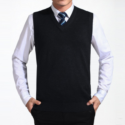 2018 gray New Arrival Solid Color Sweater Vest Men Cashmere Sweaters Wool Pullover Men Brand V-Neck Sleeveless Jersey