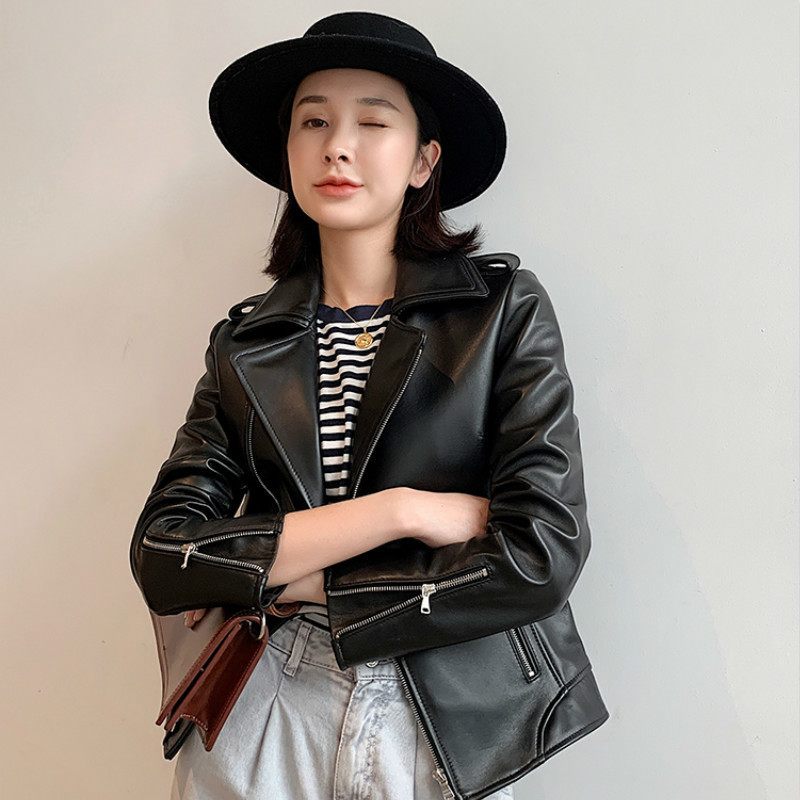Genuine Sheepskin Slim Motorcycle Women Clothes 2020 Korean Real Leather Jacket 18D14 YY1043, Black
Genuine Sheepskin Slim Motorcycle Women Clothes 2020 Korean Real Leather Jacket 18D14 YY1043, Black