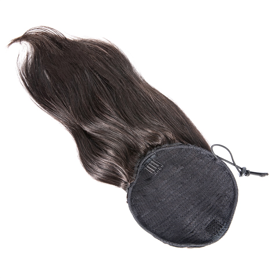 Natural Loose body wave Remy hair ponytail piece Peruvian hair ponytail extensions drawstring ponytails for black women 140g