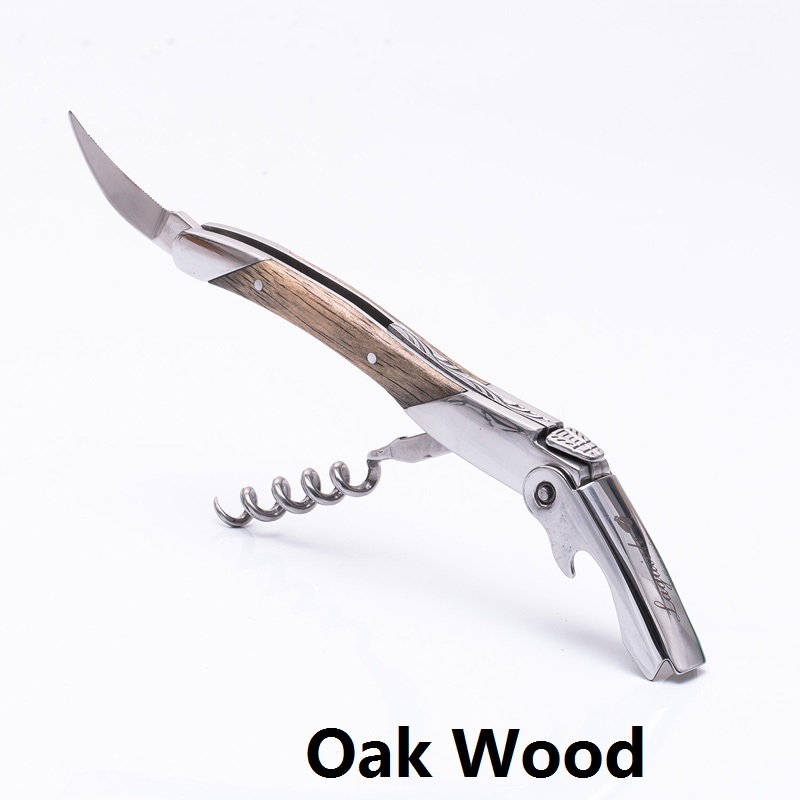 Laguiole Style Wood Handle Corkscrew Wine Opener Knife Stainless Steel Sommelier Beer Can Bottle Openers Foil Cutter in Gift Box Y200405