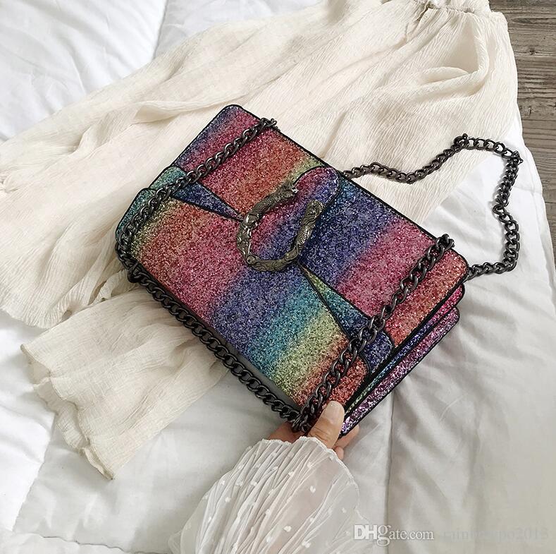 Factory wholesale brand women handbag rainbow sequins snake chain bag elegant atmosphere leather Dionysian bags fashion leathers Messenger handbags
Factory wholesale brand women handbag rainbow sequins snake chain bag elegant atmosphere leather Dionysian bags fashion leathers Messenger handbags