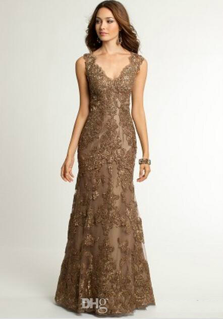 Elegant Mother Of The Bride Dresses Mermaid V Neck Zipper Back Floor Length Formal Evening Dresses With Appliques Beaded Party Gowns