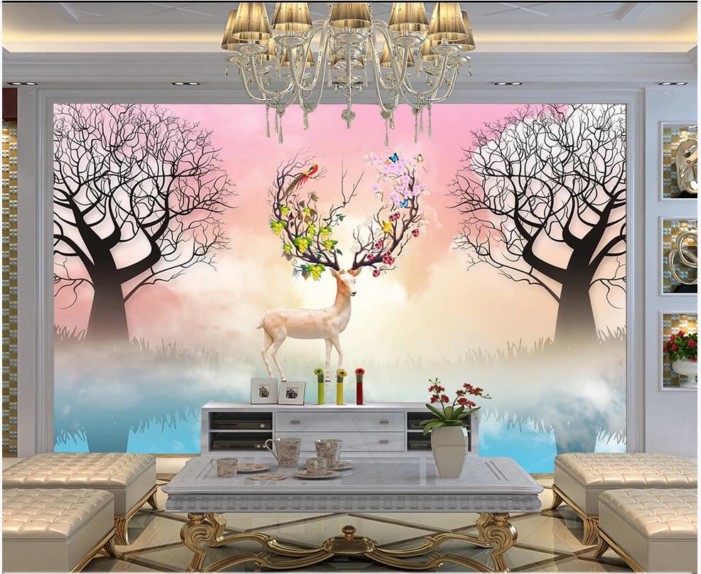 3D wall covering custom mural wallpaper Forest fantasy flower and bird elk landscape background wall pictures home decor wall papers, Black
3D wall covering custom mural wallpaper Forest fantasy flower and bird elk landscape background wall pictures home decor wall papers, Black