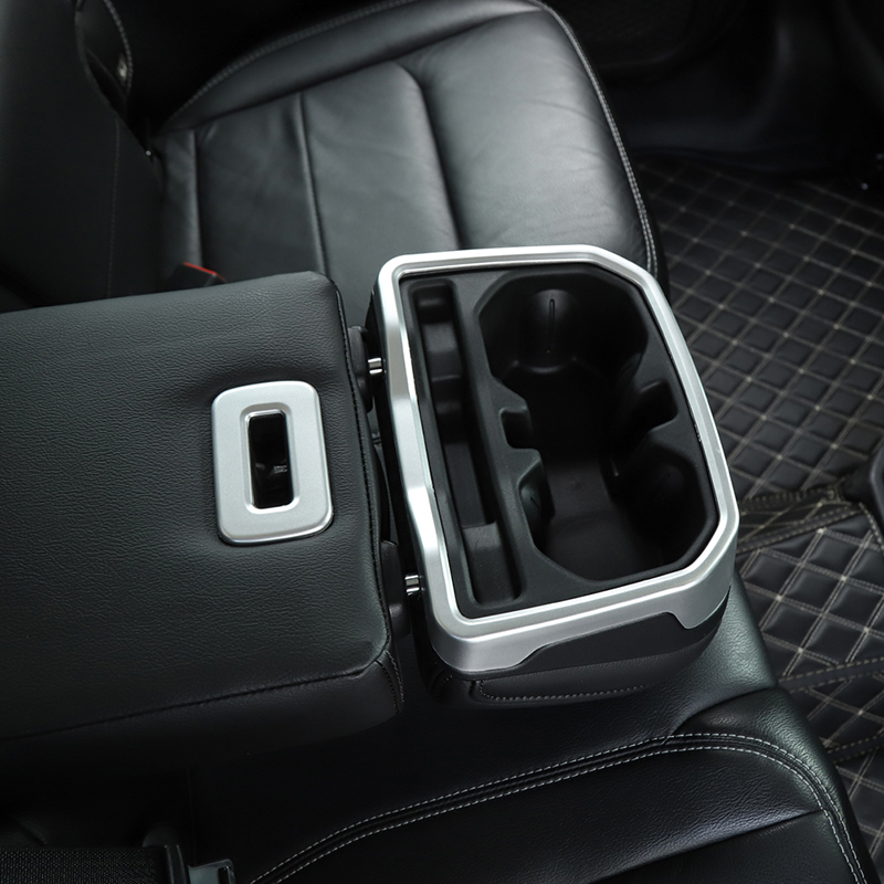 Silver Water Cup Holder Cover Rear Seat Armrest Trim For Jeep Wrangler JL 2018+ Auto Interior Accessories