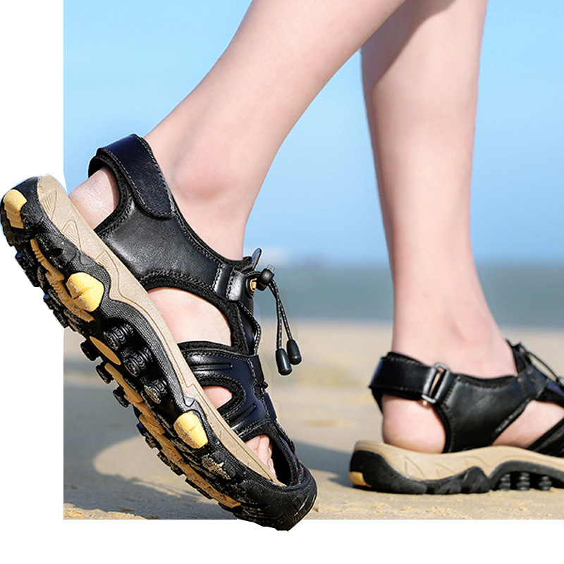 Genuine Leather Sports Casual Sandals Men's Summer Outdoor Breathable Men Soft-Sole Anti-slip Mountain Climbing Sandals, M7588 light brown
Genuine Leather Sports Casual Sandals Men's Summer Outdoor Breathable Men Soft-Sole Anti-slip Mountain Climbing Sandals, M7588 light brown