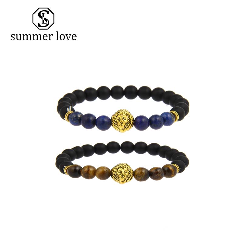 New Arrival 8mm matte black beads bracelet for women men handmade tiger eye lion head charm bracelet fashion jewelry gift 2019
New Arrival 8mm matte black beads bracelet for women men handmade tiger eye lion head charm bracelet fashion jewelry gift 2019