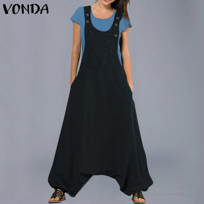VONDA Jumpsuits Womens Rompers 2020 Fashion Casual Cotton Harem Pants Trousers Plus Size Sexy Sleevelss Long Playsuits, Black
VONDA Jumpsuits Womens Rompers 2020 Fashion Casual Cotton Harem Pants Trousers Plus Size Sexy Sleevelss Long Playsuits, Black