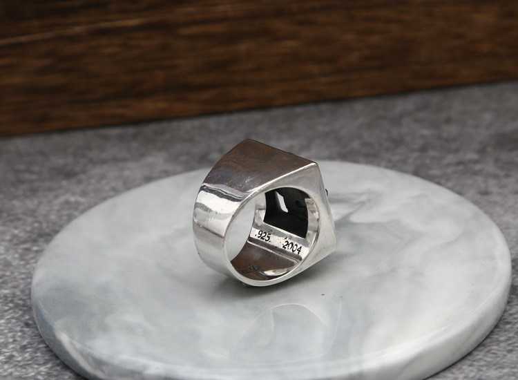 High quality 925 sterling silver fashion jewelry vintage style designer anchor hollow out cut ring American cross design free shipping