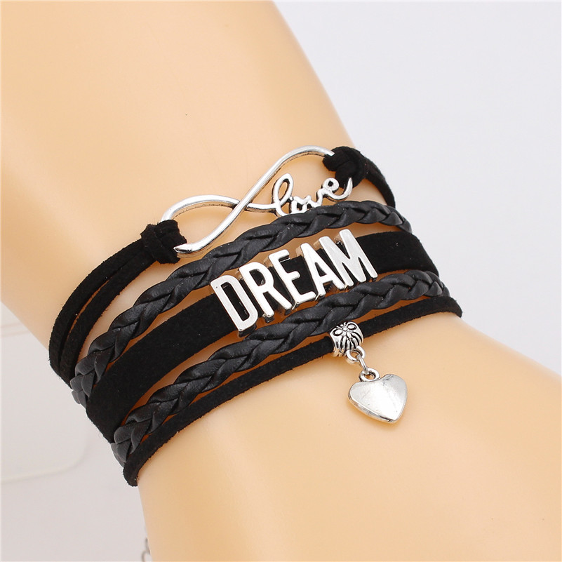 Dream Letter Infinity Bracelet Love Charm Multi-layer Bracelet Handmade Leather Bracelets Punk Jewelry For Men&women
Dream Letter Infinity Bracelet Love Charm Multi-layer Bracelet Handmade Leather Bracelets Punk Jewelry For Men&women