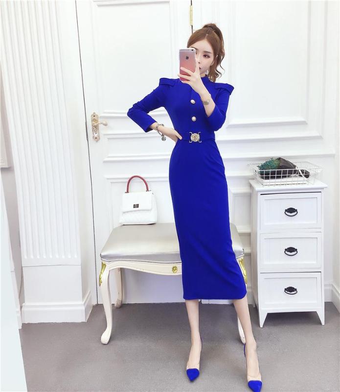 Autumn Long Sleeve Slim Fit Bodycon Dress Women Sexy O Neck Solid Dress Elegant Office Lady, Black;gray
Autumn Long Sleeve Slim Fit Bodycon Dress Women Sexy O Neck Solid Dress Elegant Office Lady, Black;gray