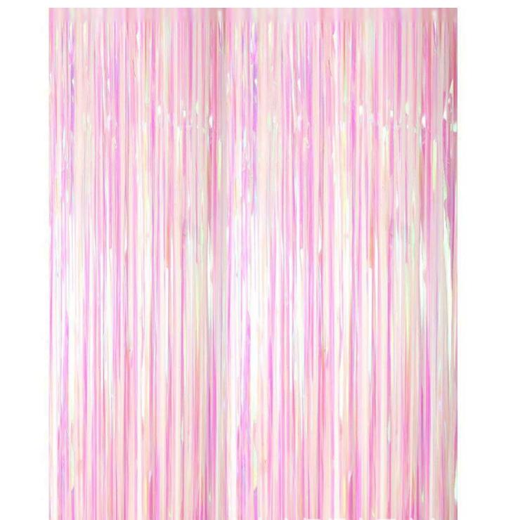 Wholesale Colorful transparent rain-silk curtain tassels party backdrop Wedding room decoration Foil Curtains 1M wide and 3M long WQ63
