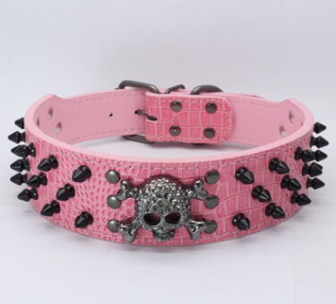 Black Gold Tie Nail Dog Collar Skull Rivet Pet Collar Anti Bite Dog Spiked Studded Large Chain Traction