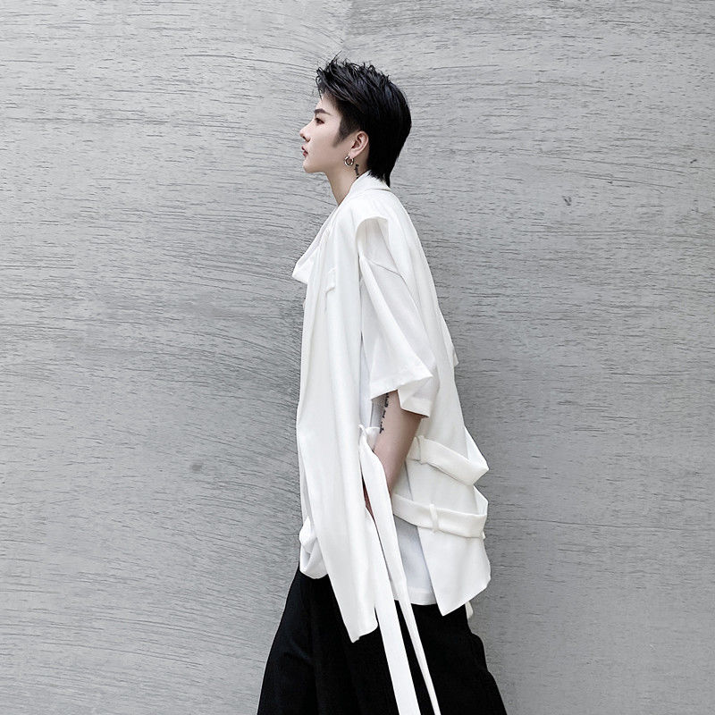 EWQ / men's wear black white cardigan sleeveless vests for male 2020 streetwear new fashion split-type bandage waistcoat 9Y2761
EWQ / men's wear black white cardigan sleeveless vests for male 2020 streetwear new fashion split-type bandage waistcoat 9Y2761