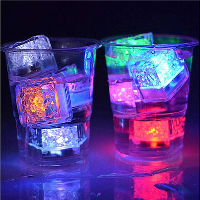 LED Ice Cubes DIY Colorful Mini LED Party Lights Crystal Cube Water-Actived Light-up LED Glow Light Drinking Wine Wedding Party Decoration