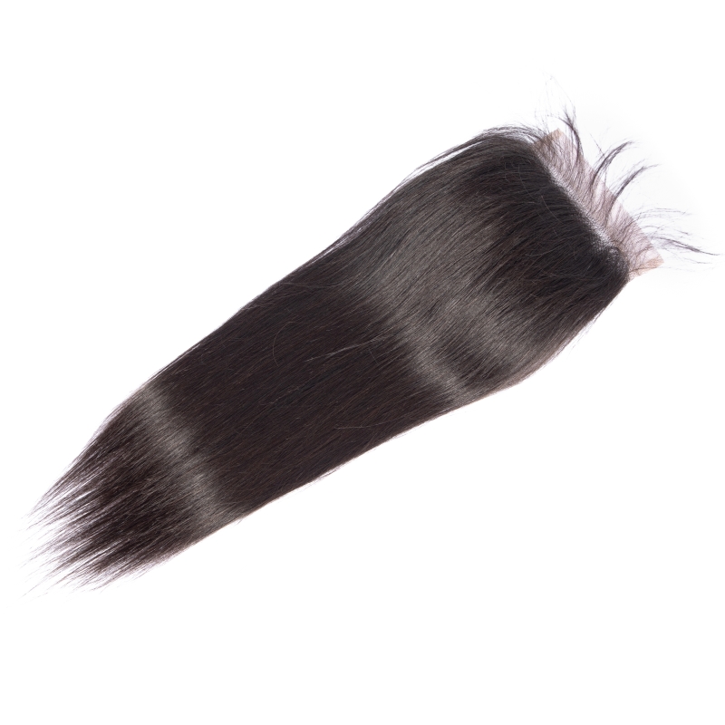 Mongolian Human 5X5 Lace Virgin Hair Closure 5*5 With Baby Hairs Top Closures 12-24Inch Natural Color