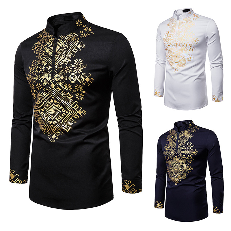 Men' African Floral Print Longline Dashiki Shirt 2019 Slim Mandarin Collar Dress Shirts Men Long Sleeve Black African Clothing
Men' African Floral Print Longline Dashiki Shirt 2019 Slim Mandarin Collar Dress Shirts Men Long Sleeve Black African Clothing