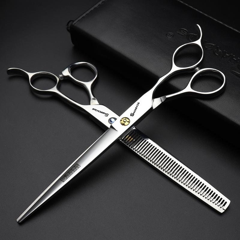 Japan 440c Professional 7.5 inch Pet Hair Dog Grooming Cutting&Thinning Hairdressing Scissors Set