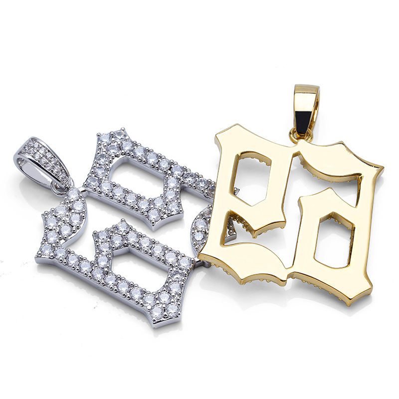 Unisex 18K Gold and White Gold Plated Copper Digital 69 Pendant Chain Necklace Hip Hop Rapper Jewelry Gifts for Men and Women WholesaleIns