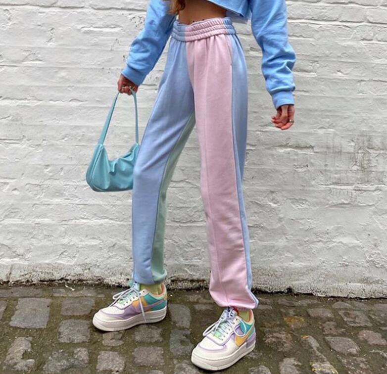 2020 spring and summer women' new temperament color stitching trousers high waist casual pants, Multi
2020 spring and summer women' new temperament color stitching trousers high waist casual pants, Multi