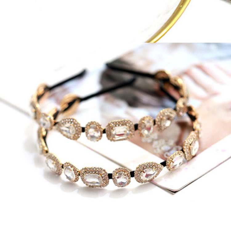 Crystal Headband For Women With Rhinestones Hairpin Colorful Diamond Hairband Japan South Korea Sweet Headwear Shiny Hair Jewelry