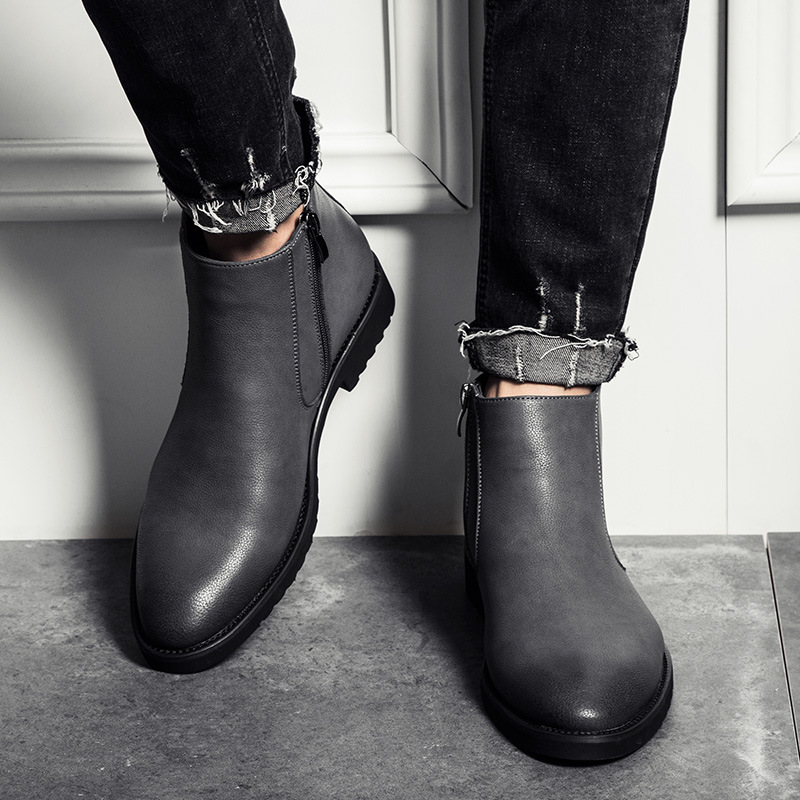 Fashion Thin Simple Zipper Men Leather Boots Gray Black Brown Big Size 38-45 British Style Pointed Toe Boots 2020
Fashion Thin Simple Zipper Men Leather Boots Gray Black Brown Big Size 38-45 British Style Pointed Toe Boots 2020