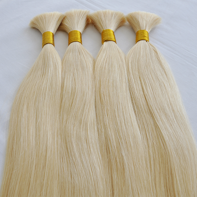 top quality human hair brazilian human hair bulk for braiding 300g 3 bundles lot 100 human straight wave color 613