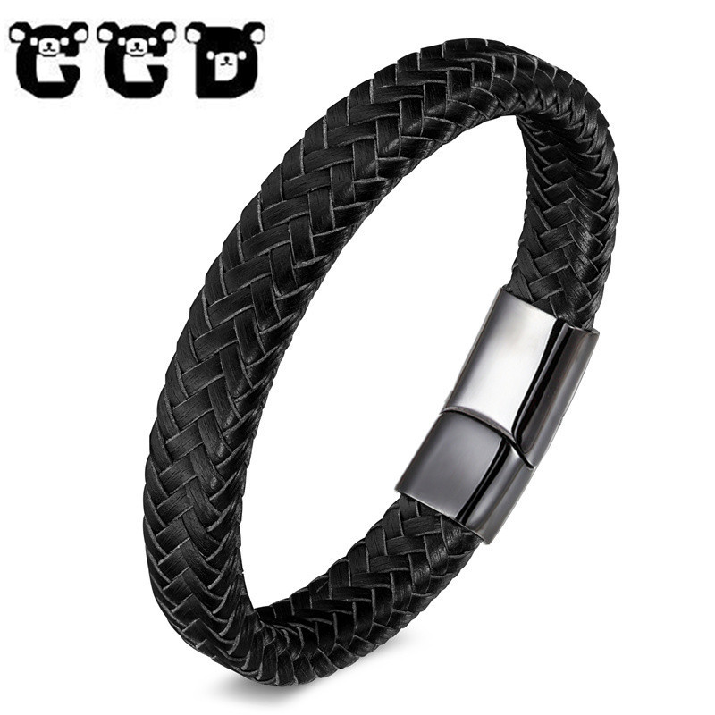 CCD New Punk Braid Leather Bracelet for Men Black Stainless Steel Clasp Wristband Male Jewelry Vintage Fashion Gift Pulseiras
CCD New Punk Braid Leather Bracelet for Men Black Stainless Steel Clasp Wristband Male Jewelry Vintage Fashion Gift Pulseiras